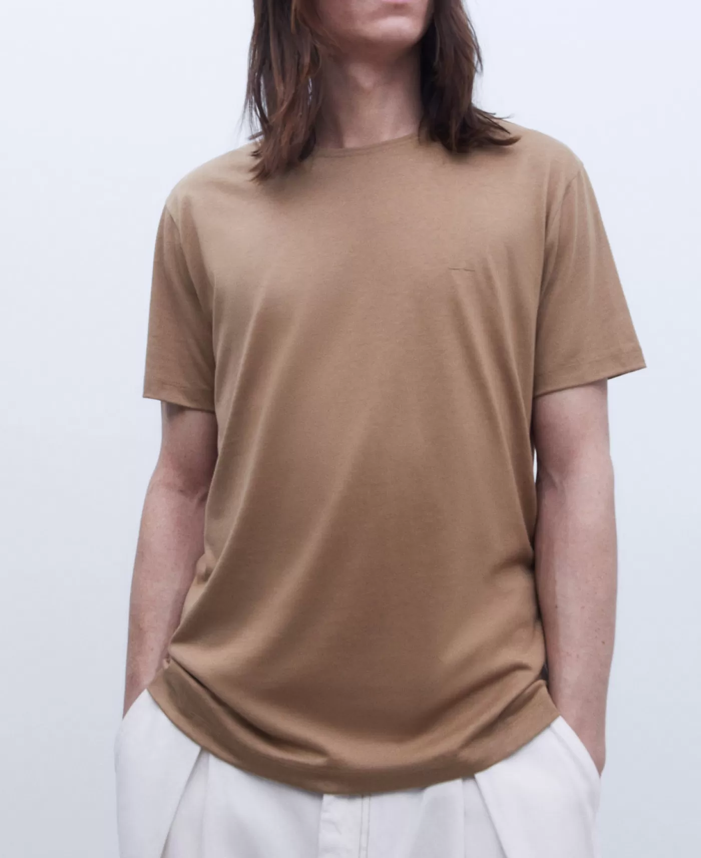 Hombre Adolfo Dominguez Camiseta En Lyocell Y Algodon