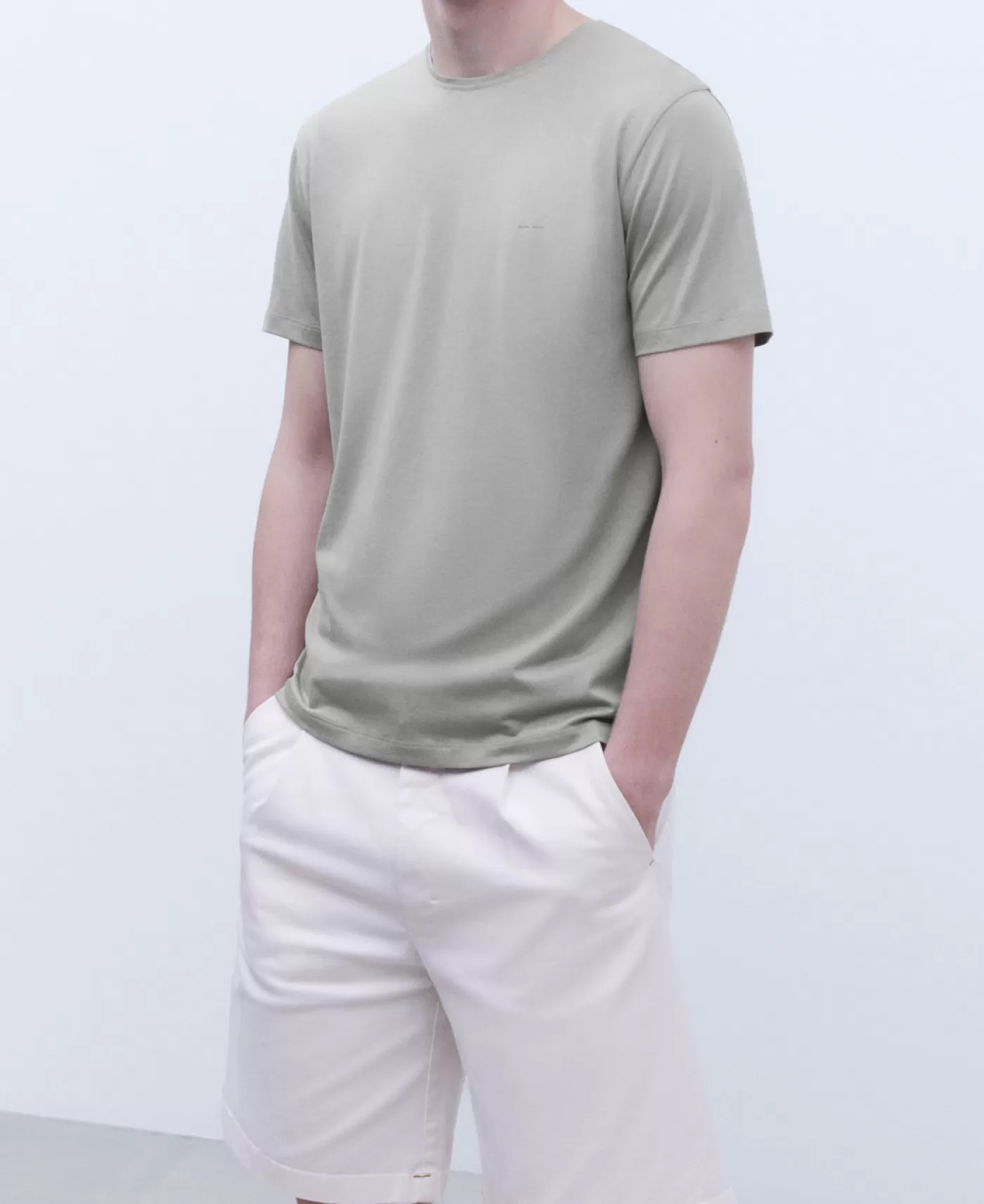 Hombre Adolfo Dominguez Camiseta Regular Fit En Lyocell Algodon