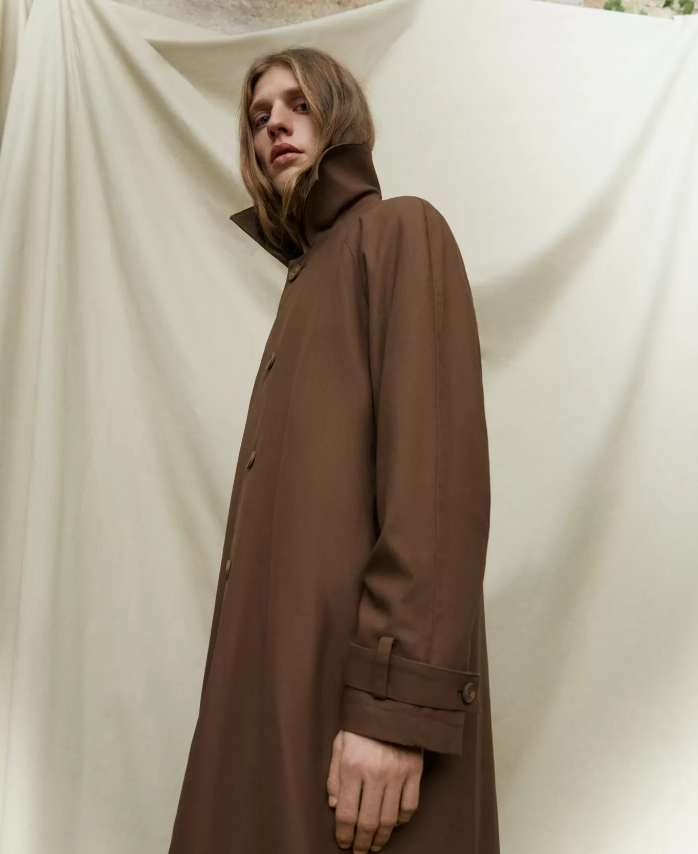 Hombre Adolfo Dominguez Gabardina Oversize En Algodon Encerado