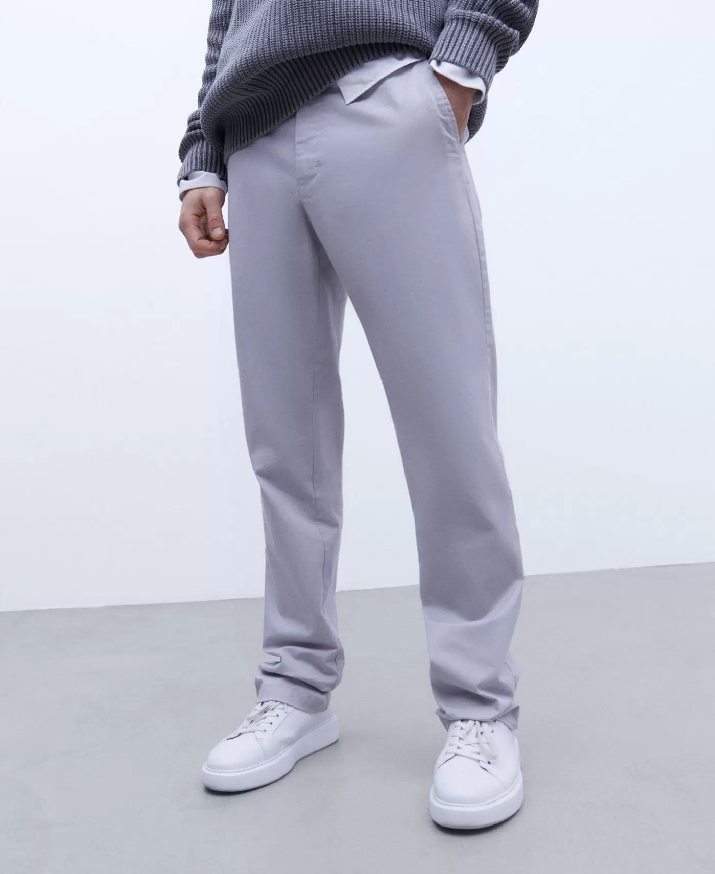 Hombre Adolfo Dominguez Pantalon Chino En Twill De Algodon