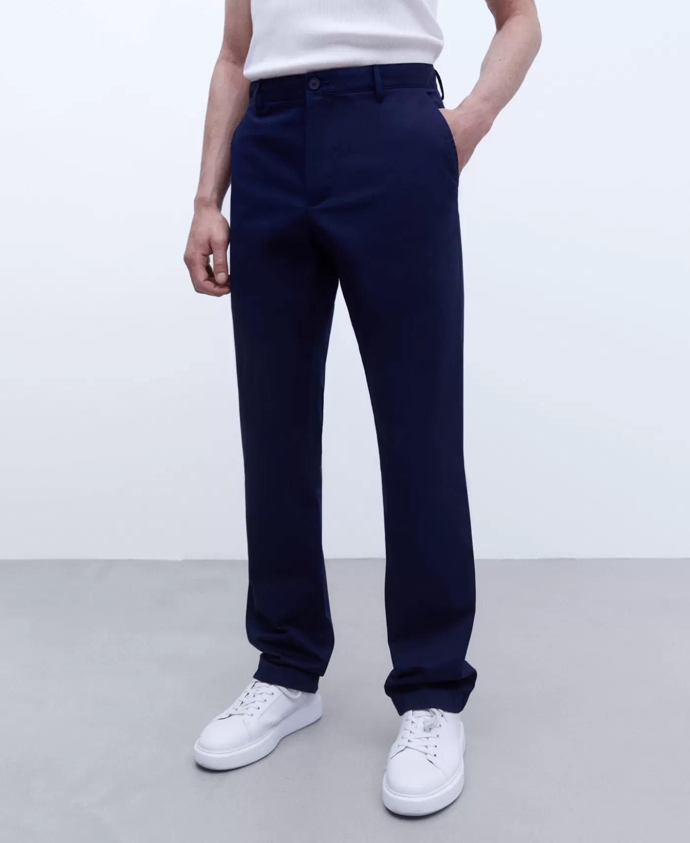Hombre Adolfo Dominguez Pantalon Chino En Twill De Algodon