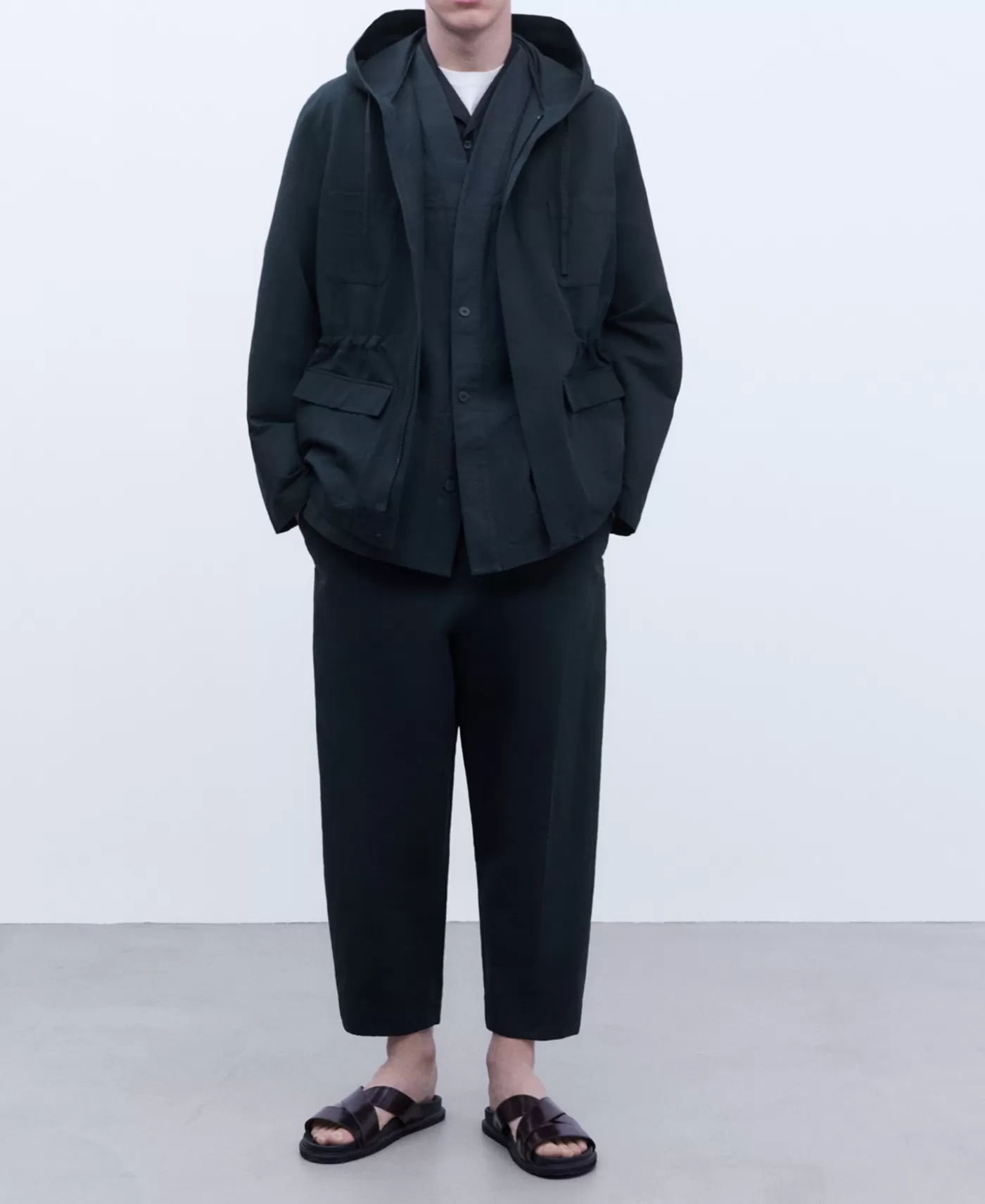 Hombre Adolfo Dominguez Pantalon En Lino Europeo Y Algodon
