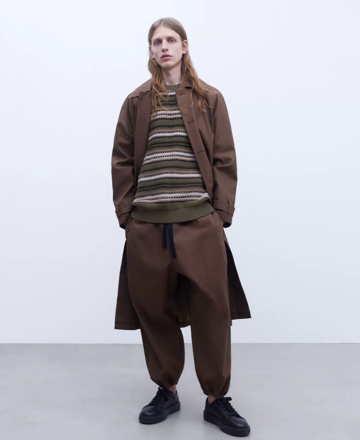 Hombre Adolfo Dominguez Pantalon Oversize En Algodon Encerado