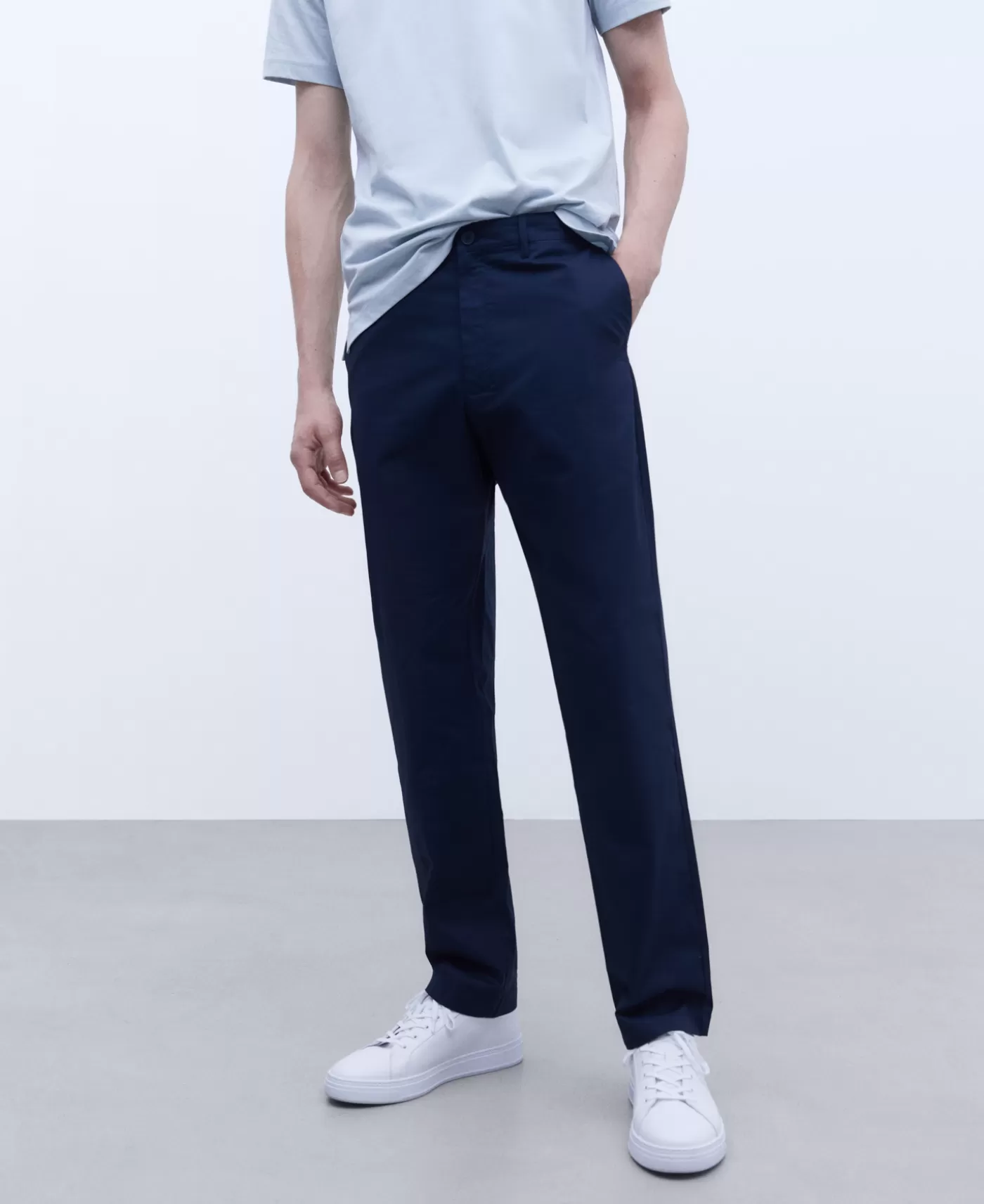 Hombre Adolfo Dominguez Pantalon Recto En Popelin De Algodon