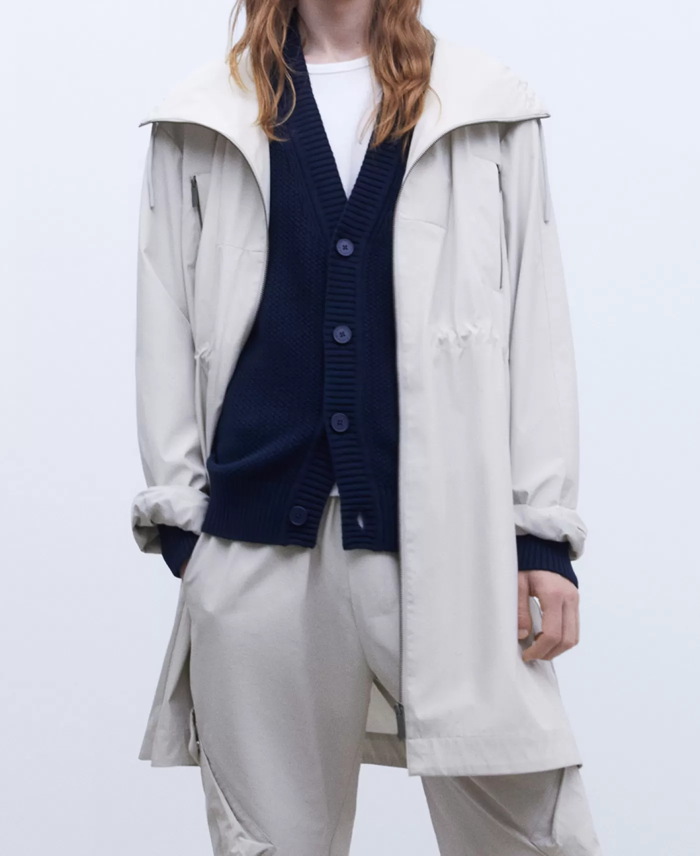 Hombre Adolfo Dominguez Parka Nautica Con Capucha