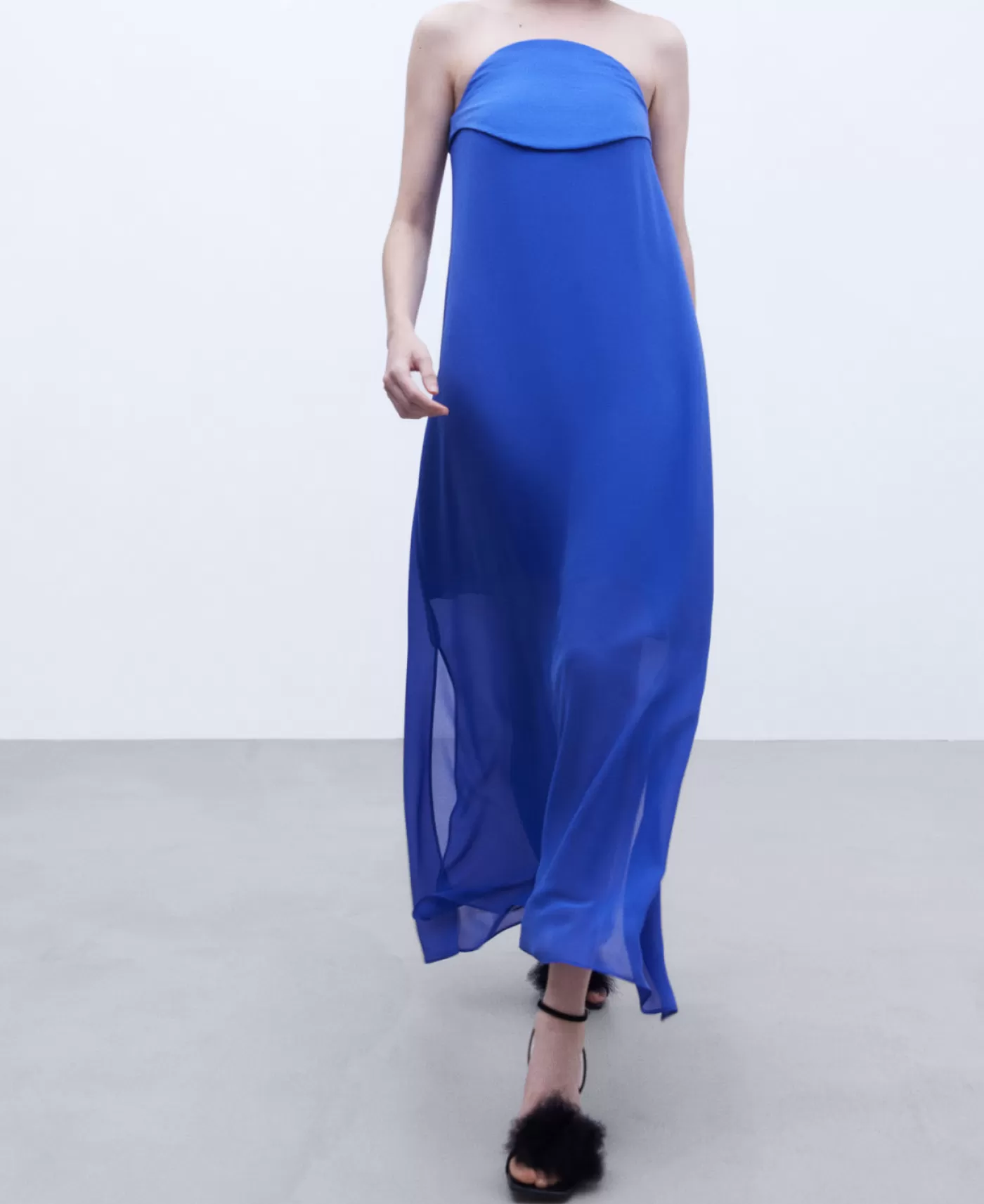 Mujer Adolfo Dominguez Vestido Con Escote Asimetrico