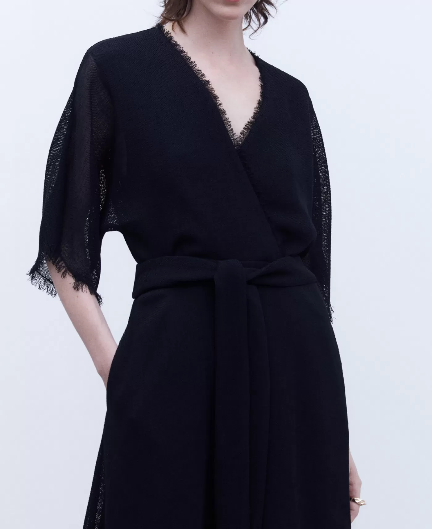 Mujer Adolfo Dominguez Vestido Kimono Desflecado